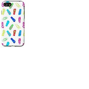 Tongs Multicolores Sandales Motif Plage Vacances &eacute;t&eacute; Coque pour iPhone SE (2020) / 7/8