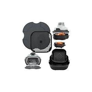 VINATO Accessoires pour Ninja Crispi [FN101], Accessoires Air Fryer Set de 4 Pi&egrave;ces avec Tapis Silicone (3.8L & 1.4L), Couvercle Anti-&eacute;claboussures et Tapis Isolant, Compatible FN101