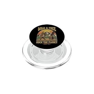 Wild Bear Guitare r&eacute;tro Wildlife Music Vintage Mountain Art PopSockets PopGrip pour MagSafe