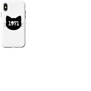 Chat né en 1971 Ans Anniversaire Maman de chat Papa de chat Coque pour iPhone X/XS