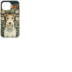 Fox Terrier en Fil de Fer &agrave; la William Morris Coque pour iPhone 16 Pro Max