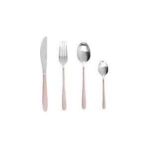 Salter BW08024C 16-Piece Metallic Cutlery Set, Stainless Steel, Set for 4, Stylish, Modern Design, Satin Finish, Silver/Champagne, Perfect for Dinner Parties & Events