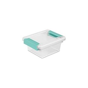 Sterilite 19618606 Clip Box, Lot de 6, Bleu Clair avec Accents de Aquarium, Bambou, Claire, 6-Pack, Mini