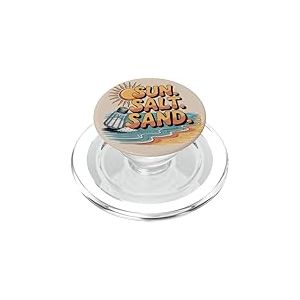 Sun Salt Sand Beach Vacation Coastal Ocean Life PopSockets PopGrip pour MagSafe