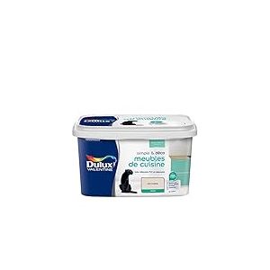 Dulux Valentine Simple & Déco Peinture intérieure de Rénovation - Pour vos meubles de cuisine en bois, mélaminé, PVC, métal peint - Couleur : Lin Ivoire Satin - 2L - 5330474