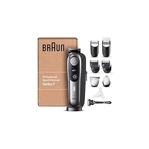 Braun Tondeuse À Barbe Professionnelle Series 9 BT9440, Avec La Lame La Plus Affûtée De Braun Et Un Sabot De Précision, 40 Réglages De Longueurs, Étanche, Étui De Voyage, Rechargeable