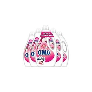 Omo - Lessive Liquide Rosir de Plaisir - 210 Lavages - Rose et Lilas Blanc -propreté éclatante & parfum longue durée aux essences naturelles (lot de 5x42)