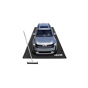 VEVOR Tapis de Confinement Imperm&eacute;able 2,4x4,9 m, Tapis de Sol de Garage Antid&eacute;rapant, R&eacute;tention &agrave; Bord Sur&eacute;lev&eacute;, en PVC, avec Raclette de Nettoyage, Contre Neige, Pluie et Boue, pour Voiture