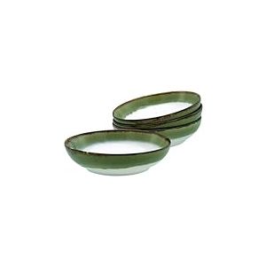 CreaTable, 21689, Série Cascade Bowls Vert, service de vaisselle 4 pièces, ensemble de bols Poke en grès.