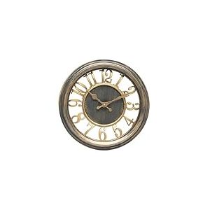 PRENDELUZ Horloge Murale en Cuir Vieilli, 33 cm, Mouvement continu, idéale pour décorer et Maintenir l'heure dans n'importe Quel Environnement.