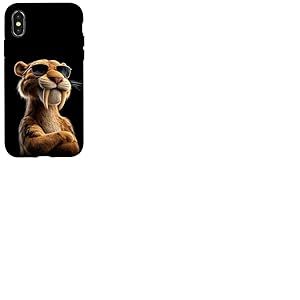 Tigre &agrave; Dents de Sabre Smilodon F&eacute;lid&eacute; Tigre &agrave; Dents Sabre Coque pour iPhone X/XS