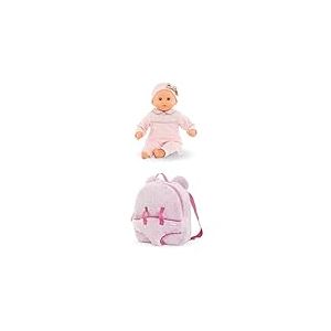 Corolle Lot de Mon Premier Poupon, Bébé Calin Manon, 30cm, dès18 Mois, 9000100270 Sac à Dos, Porte-Poupon Peluche Rose, Accessoire, pour Poupons 30cm, dès 3 Ans, 9000111170