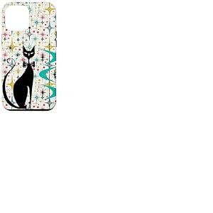 Style rétro Atomic Era Mid Century Kitty Star Fond Coque pour iPhone 12 Pro Max