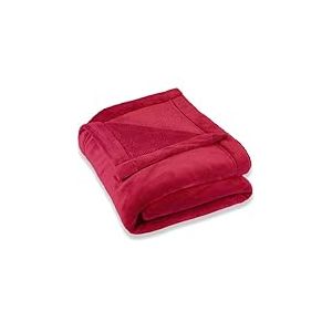 CelinaTex Couverture Moelleuse XXL 220 x 240 cm Rouge Couverture canapé Chaude Couverture Salon Douce Microfibre Polaire Oeko-TEX Montreal