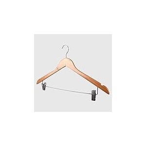 La Briantina Porte-manteau en bois d'Eucalyptus avec pince en acier, largeur 44 cm