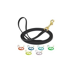 Viper Laisse de Suivi de Travail en biothane pour Chiens - 2 Couleurs et 6 Tailles - 1,27 cm x 10,1 m - Noir