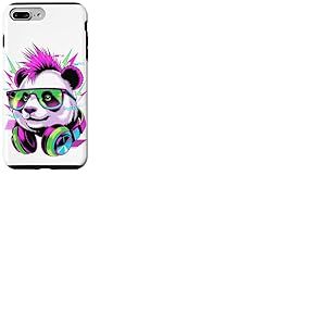 Style Punk Époque Ours Panda Lunettes Pandas Coque pour iPhone 7 Plus/8 Plus