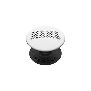 Drapeau &agrave; Damier pour Maman de Course r&eacute;tro PopSockets PopGrip Adh&eacute;sif