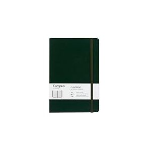 Campus - Carnet de Notes A5, Bullet Journal Feuilles Lignes, Carnet Vert Foncé Couverture Rigide, 96 Feuilles 75g, Fermeture Élastique, Pochette et Marque-Page (A5, Lignes Horizontales, Vert Foncé)