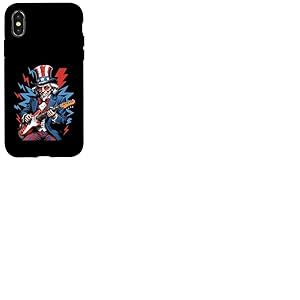 Uncle Sam Guitare électrique 4 juillet Rock USA Coque pour iPhone X/XS