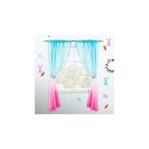 KOUFALL Rideaux pour décoration de Chambre à Coucher pour Adolescentes, Bleu Turquoise et Rose