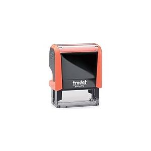 Trodat - Tampon créatif décoratif Printy 4912 auto-encreur, collection de nombreux voeux, empreinte WELCOME SWEET BABY, couleur tampon orange néon, cartouche incluse de couleur orange