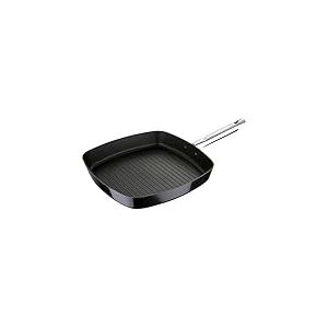 Chef Sauce PIXEL Pro | Poêle grill antiadhésive de 28 cm de côté et 4,5 cm de hauteur | en aluminium pressé | revêtement MultiClad et manche Stay Cool en acier | pour tout type de plaques