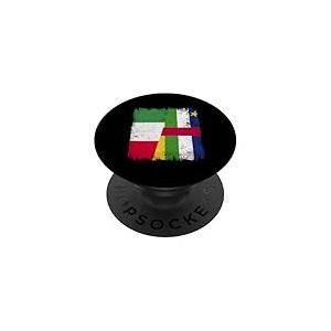 Demi Drapeau Italie République Centrafricaine Racines de Voiture Italiennes PopSockets PopGrip Adhésif