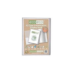 eco-eco – Porte-vues transparent avec 20 pochettes en plastique 50% recyclé, format A2 - eco103