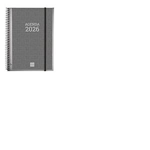 Finocam My Agenda &agrave; spirale 2026 semainier horizontal de janvier &agrave; d&eacute;cembre (12 mois) avec &eacute;lastique et couverture souple &agrave; spirale