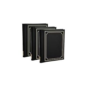 Arpan Lot de 3 albums photo autocollants pour un total de 108 feuilles 216 pages Noir