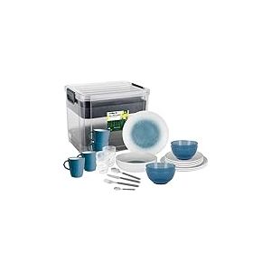 BRUNNER 0830150N.C1X Set assiettes, verres, bols, tasses incassables en mélamine Stonetouch 40 pièces, tout compris VIP Meteore