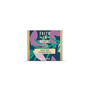 Savon Mains Naturel &agrave; la Lavande Faith In Nature, Vegan & Cruelty Free, Sans Parab&egrave;nes & SLES, 100g