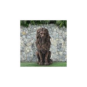Glitzhome GH20387 Statue de Jardin Lion Gardien - Sculpture d'extérieur - Décoration d'extérieur - Bronze - 52,1 cm de Haut