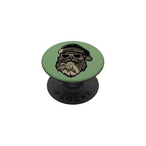 Lunettes de Soleil Motif Visage de P&egrave;re No&euml;l r&eacute;tro Camouflage PopSockets PopGrip Adh&eacute;sif