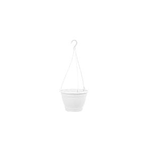 greemotion Panier &agrave; Fleurs Suspendu Lea, Pot de Fleurs &agrave; Suspendre en Plastique, &Oslash; env. 25 cm, Hauteur env. 16,7 cm, Capacit&eacute; env. 5,1 L, Blanc