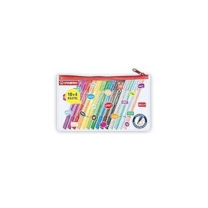 STABILO pointMax - Stylo feutre - Trousse x 14 feutres d'écriture pointe moyenne 0,8 mm - dont 4 pastel