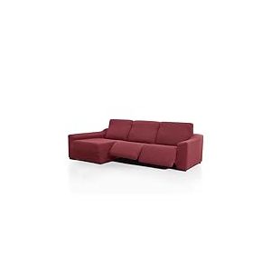 FAVERTI Housse de canap&eacute; d'angle Long Gauche (Vue de Face) Deux Pieds | Mod&egrave;le NOVELE | Housse de Chaise de Relaxation Super r&eacute;glable Fuchsia fonc&eacute; | Protecteur de qualit&eacute; en Tissu Jacquard Toucher