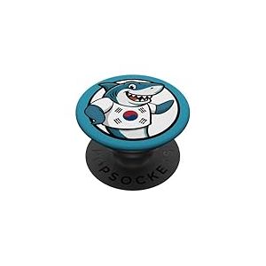 Cor&eacute;e du Sud Drapeau Requin dr&ocirc;le sud-cor&eacute;en PopSockets PopGrip Adh&eacute;sif