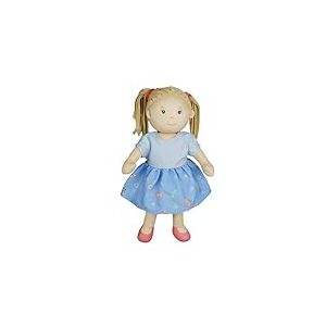 Heless 55 - Poup&eacute;e en Tissu Fille NELA avec Robe Bleue &agrave; Habiller et &agrave; d&eacute;shabiller, poup&eacute;e Molle de 32 cm env. &agrave; c&acirc;liner, &agrave; Jouer et &agrave; Aimer