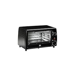 HOMCOM Mini four &eacute;lectrique 10L avec 1 grille et 1 plateau, temp&eacute;rature r&eacute;glable de 100&deg;C &agrave; 230&deg;C, Minuteur 60 min, 36,5x26x22cm, noir