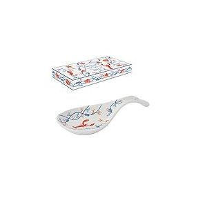 COFFRET REPOSE CUILLERE EN PORCELAINE COTE DE MER, Blanc
