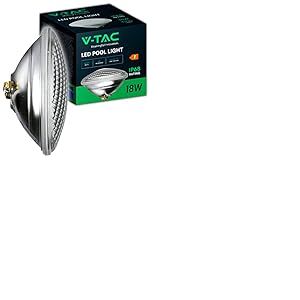 V-TAC Lampe LED pour Piscine 18W &ndash; PAR56 &ndash; Lampe en Verre Antichoc pour l'&Eacute;clairage de Piscines et Fontaines &ndash; 2000 Lumen &ndash; Lumi&egrave;re Subaquatique &ndash; &Eacute;conomie d'&Eacute;nergie &ndash; IP68 &ndash; Blanc Froid
