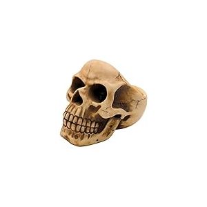 Dekohelden24 Organisateur tête de Mort en faïence, avec Porte-Lunettes et Compartiment de Rangement, Beige, Dimensions (L x l x H) : 16 x 20 x 17 cm, 20 cm