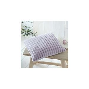 Appletree Coussin en Fausse Fourrure Mauve (43 x 43 cm) – Garnissage Inclus – Fausse Fourrure de Lapin Super Douce – Rayures Lilas Violettes – Doublure