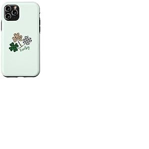 Motif tr&egrave;fle Irlandais l&eacute;opard Buffalo Plaid St Patrick Porte-Bonheur Coque pour iPhone 11 Pro
