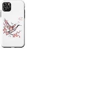 T Grue à Couronne Rouge en Origami Japonais pour Grue du Coque pour iPhone 11 Pro Max