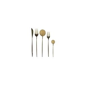 DKD Home Decor Ménagère dorée en acier inoxydable 3 x 1,5 x 13 cm 20 pièces
