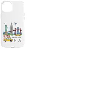 Souvenir de New York City USA pour Enfants, Taxi, Pigeon Jaune Coque pour iPhone 15 Plus