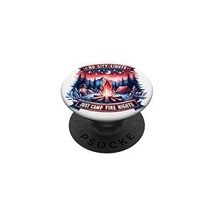 No City Lights Just Camp Fire Nights Randonn&eacute;e Nature PopSockets PopGrip Adh&eacute;sif